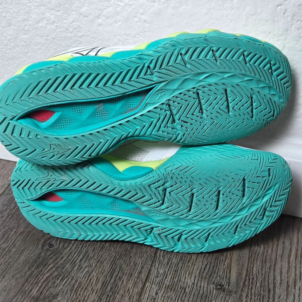 Mizuno Wave Running Shoes Womens 6.5 White‎ Green Teal Athletic Trainer